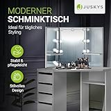 Juskys Eck Schminktisch Nova mit LED Beleuchtung